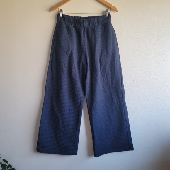 Sol Angeles, Women's Textured Stripe Wide Leg Pants, Navy, Size‎ Small - Picture 4 of 7